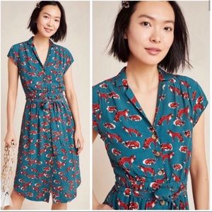 Anthropologie Maeve Dress - Foxes (Teal)